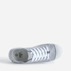 Tennis LE TEMPS DES CERISES blanche rayée en lurex