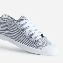 Tennis LE TEMPS DES CERISES blanche rayée en lurex