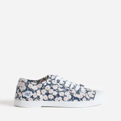 Tennis LE TEMPS DES CERISES marine en toile imprimée fleurs