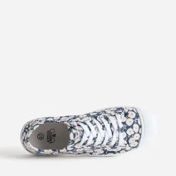 Tennis LE TEMPS DES CERISES marine en toile imprimée fleurs