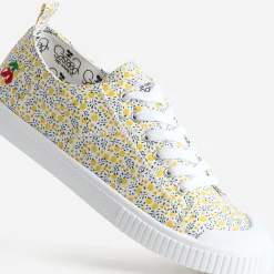 Tennis LE TEMPS DES CERISES jaune toile imprimée