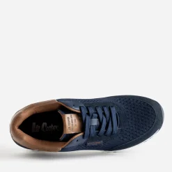 Tennis LEE COOPER marine en mesh détails marron