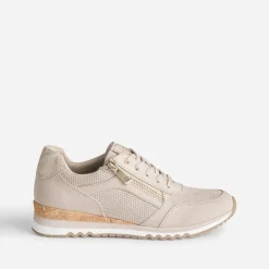 Tennis MARCO TOZZI beige et imprimé python