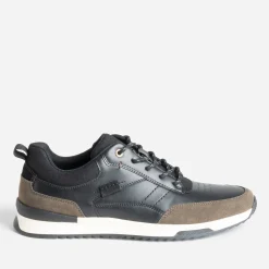 Tennis noire et kaki mix matières