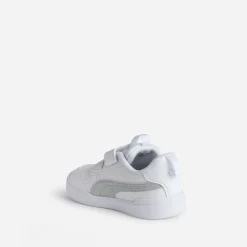 Tennis PUMA blanche et argentée à scratchs