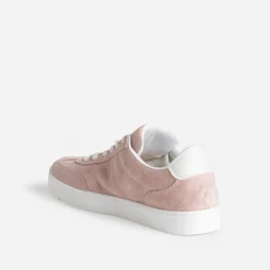 Tennis rose cuir velours