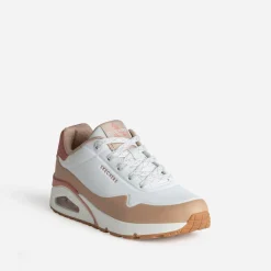 Tennis SKECHERS blanche, beige, rose