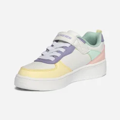 Tennis SKECHERS blanche, jaune, parme, vert, rose