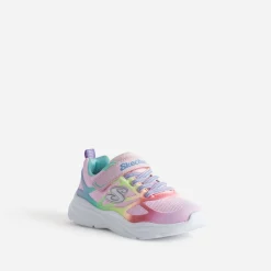 Tennis SKECHERS rose et fluo arc-en-ciel