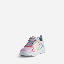 Tennis SKECHERS rose et fluo arc-en-ciel