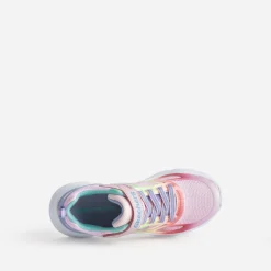 Tennis SKECHERS rose et fluo arc-en-ciel