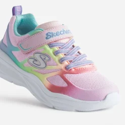 Tennis SKECHERS rose et fluo arc-en-ciel