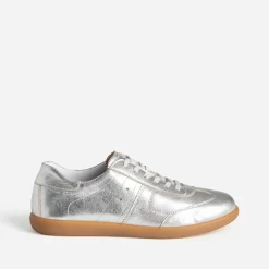 Tennis TEXTO argentée cuir métallisé