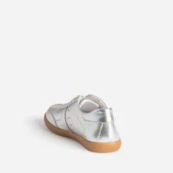 Tennis TEXTO argentée cuir métallisé