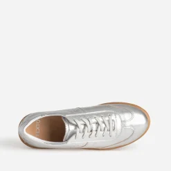 Tennis TEXTO argentée cuir métallisé