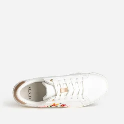 Tennis TEXTO blanche broderies exclusives fleurs
