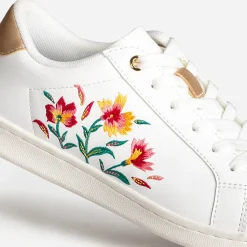 Tennis TEXTO blanche broderies exclusives fleurs