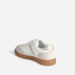 Tennis TEXTO blanche et taupe