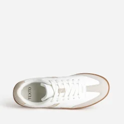 Tennis TEXTO blanche et taupe