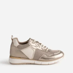 Tennis TEXTO bronze, or et écrue multi matières