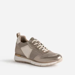 Tennis TEXTO bronze, or et écrue multi matières