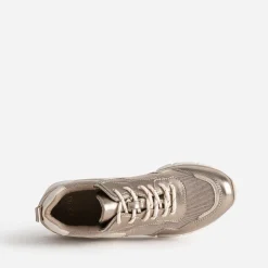 Tennis TEXTO bronze, or et écrue multi matières