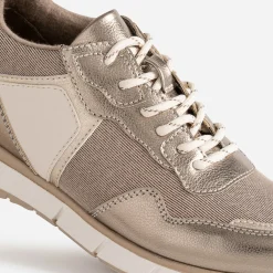 Tennis TEXTO bronze, or et écrue multi matières