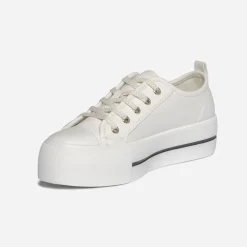 Tennis TEXTO écrue à semelle plateforme éco-conçue