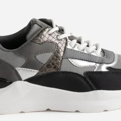 Tennis TEXTO noire, grise et argentée