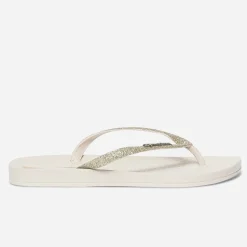 Tong IPANEMA beige à brides pailletées