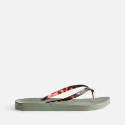 Tong IPANEMA kaki brides façon écailles