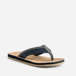 Tong marine sur semelle effet liège