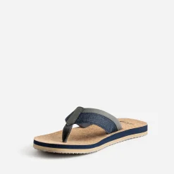 Tong marine sur semelle effet liège