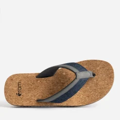 Tong marine sur semelle effet liège