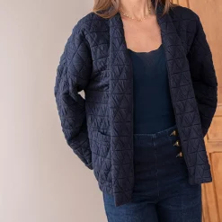 Veste kimono TEXTO marine matelassée