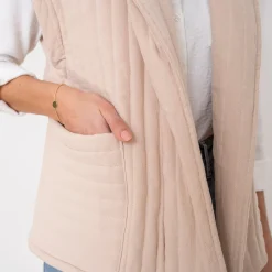 Veste matelassée TEXTO beige sans manches