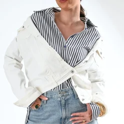 Veste TEXTO blanche en jean